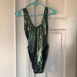 Metallic leotard